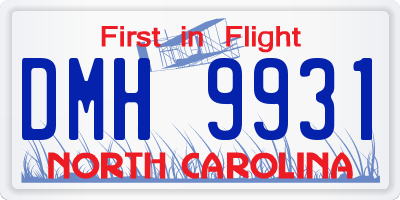 NC license plate DMH9931