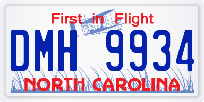 NC license plate DMH9934