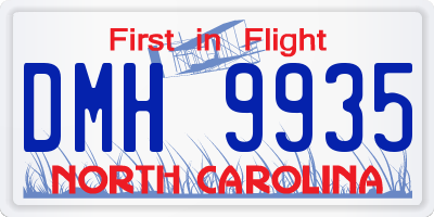 NC license plate DMH9935