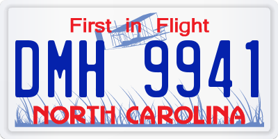 NC license plate DMH9941