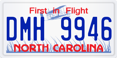 NC license plate DMH9946