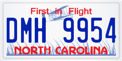 NC license plate DMH9954