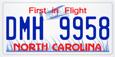 NC license plate DMH9958