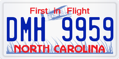 NC license plate DMH9959