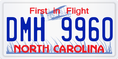 NC license plate DMH9960