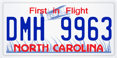 NC license plate DMH9963