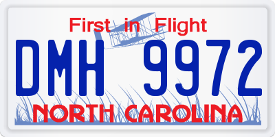 NC license plate DMH9972