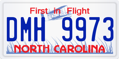 NC license plate DMH9973