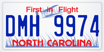 NC license plate DMH9974