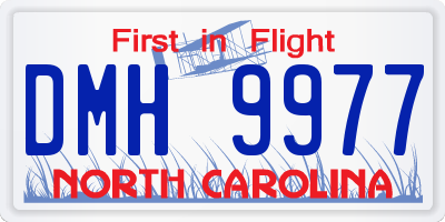NC license plate DMH9977