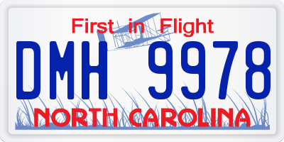 NC license plate DMH9978