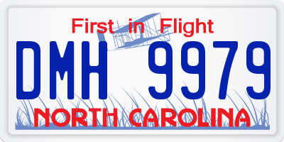 NC license plate DMH9979