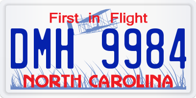 NC license plate DMH9984