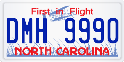 NC license plate DMH9990