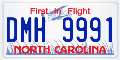 NC license plate DMH9991