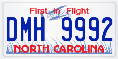 NC license plate DMH9992