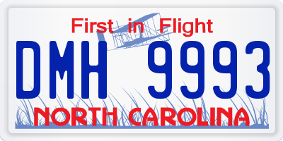 NC license plate DMH9993