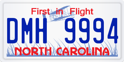 NC license plate DMH9994