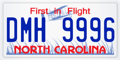 NC license plate DMH9996