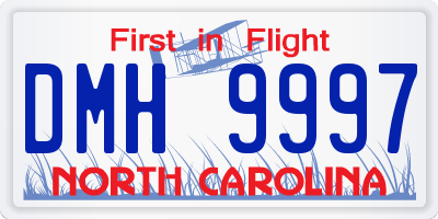 NC license plate DMH9997