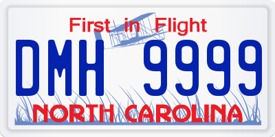 NC license plate DMH9999