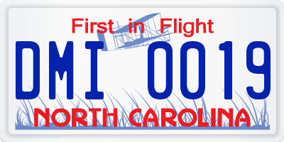NC license plate DMI0019