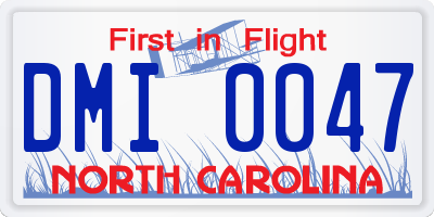 NC license plate DMI0047