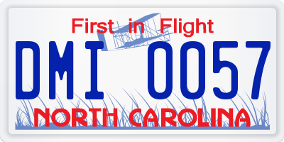 NC license plate DMI0057