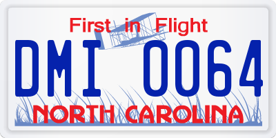 NC license plate DMI0064