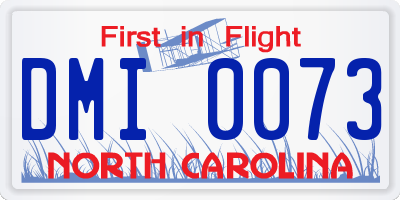 NC license plate DMI0073