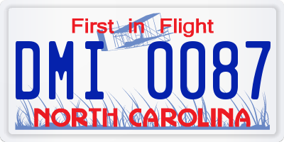 NC license plate DMI0087