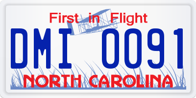 NC license plate DMI0091