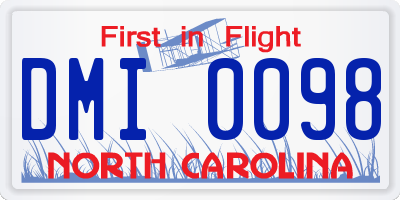 NC license plate DMI0098