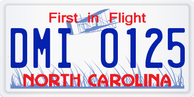 NC license plate DMI0125