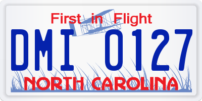 NC license plate DMI0127