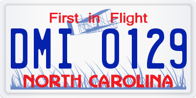 NC license plate DMI0129