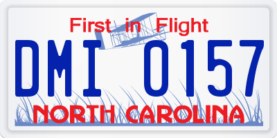 NC license plate DMI0157