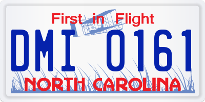 NC license plate DMI0161