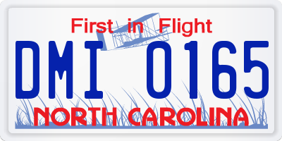 NC license plate DMI0165