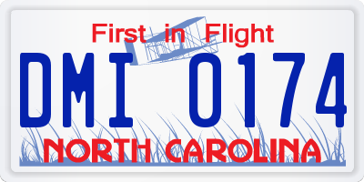 NC license plate DMI0174