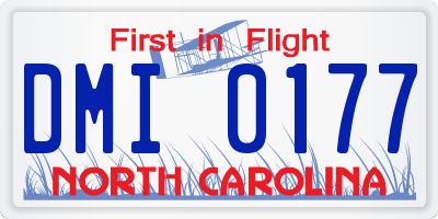 NC license plate DMI0177