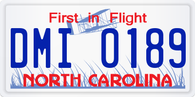 NC license plate DMI0189