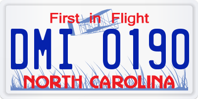 NC license plate DMI0190