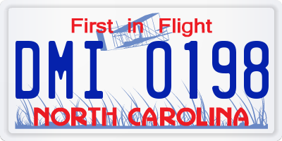 NC license plate DMI0198