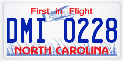 NC license plate DMI0228