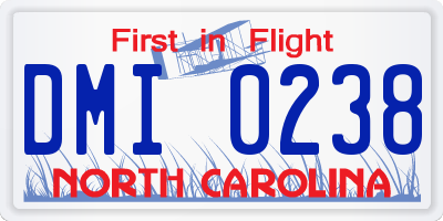 NC license plate DMI0238