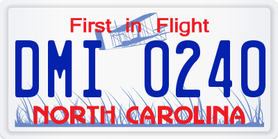NC license plate DMI0240