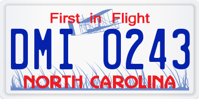 NC license plate DMI0243