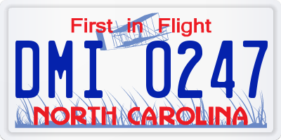 NC license plate DMI0247