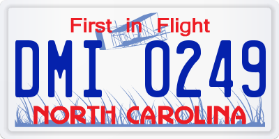 NC license plate DMI0249